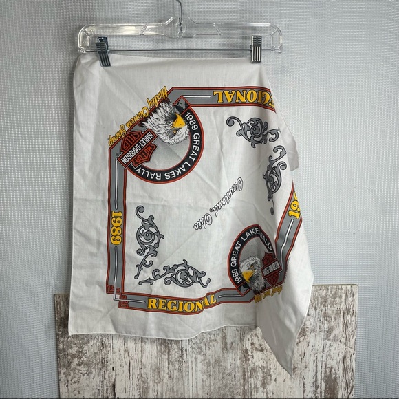 Vintage 1989 Harley-Davidson square bandanna scarf - Picture 2 of 6